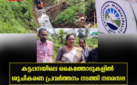 കട്ടപ്പനയിലെ കൈത്തോടുകളില്‍ ശുചീകരണ പ്രവര്‍ത്തനം നടത്തി നഗരസഭ