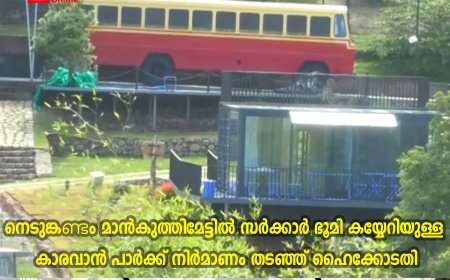 നെടുങ്കണ്ടം മാന്‍കുത്തിമേട്ടില്‍ സര്‍ക്കാര്‍ ഭൂമി കയ്യേറിയുള്ള കാരവാന്‍ പാര്‍ക്ക് നിര്‍മാണം തടഞ്ഞ് ഹൈക്കോടതി