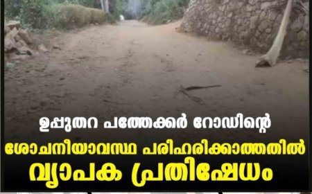 ഉപ്പുതറ പത്തേക്കര്‍ റോഡിന്റെ ശോചനീയാവസ്ഥ പരിഹരിക്കാത്തതില്‍ വ്യാപക പ്രതിഷേധം