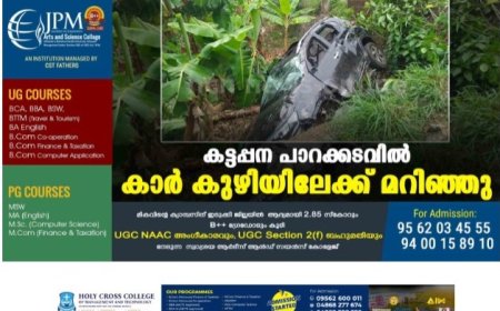 കട്ടപ്പന പാറക്കടവില്‍ കാര്‍ കുഴിയിലേക്ക് മറിഞ്ഞു