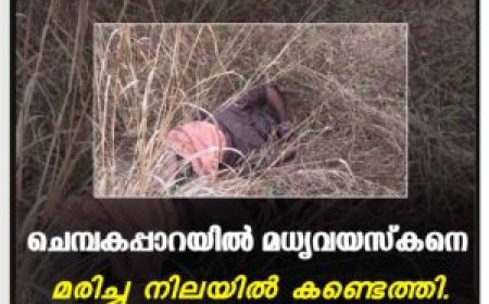 ചെമ്പകപ്പാറയിൽ മധ്യവയസ്കനെ മരിച്ച നിലയിൽ കണ്ടെത്തി