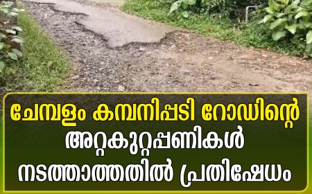 ചേമ്പളം കമ്പനിപ്പടി റോഡിന്റെ അറ്റകുറ്റപ്പണികള്‍ നടത്താത്തതില്‍ പ്രതിഷേധം