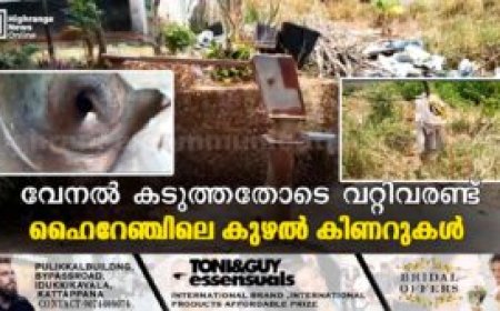 വേനൽ കടുത്തതോടെ വറ്റിവരണ്ട് ഹൈറേഞ്ചിലെ കുഴൽ കിണറുകൾ
