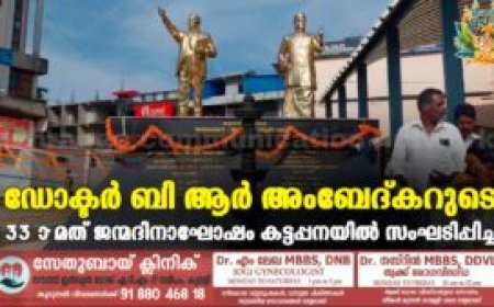 ഡോക്ടർ ബി ആർ അംബേദ്കറുടെ 133 മത് ജന്മദിനാഘോഷം കട്ടപ്പനയിൽ സംഘടിപ്പിച്ചു