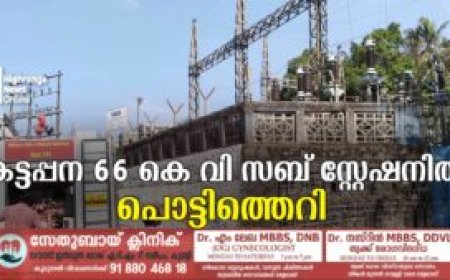 കട്ടപ്പന 66 കെ വി സബ് സ്റ്റേഷനിൽ പൊട്ടിത്തെറി