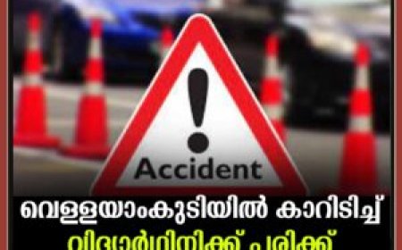 വെള്ളയാംകുടിയില്‍ കാറിടിച്ച് വിദ്യാര്‍ഥിനിക്ക് പരിക്ക്