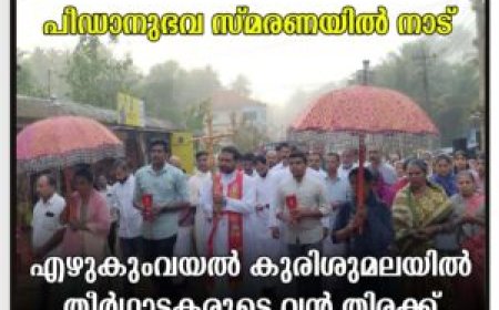 പീഡാനുഭവ സ്മരണയില്‍ നാട്: എഴുകുംവയല്‍ കുരിശുമലയില്‍ തീര്‍ഥാടകരുടെ വന്‍ തിരക്ക്