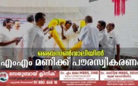 ബൈസണ്‍വാലിയില്‍ എംഎം മണിക്ക് പൗരസ്വീകരണം