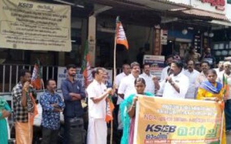 വൈദ്യുതി ചാർജ് വർദ്ധനവിനെതിരെ ബി.ജെ.പിയുടെ നേതൃത്വത്തിൽ ഉപ്പുതറ കെ. എസ്. ഇ. ബി ഓഫീസിലേക്ക് പ്രതിഷേധ മാർച്ച്‌