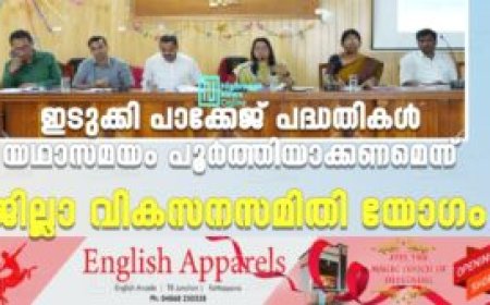 ഇടുക്കി പാക്കേജ് പദ്ധതികള്‍ യഥാസമയം പൂര്‍ത്തിയാക്കണമെന്ന് ജില്ലാ വികസനസമിതി യോഗം