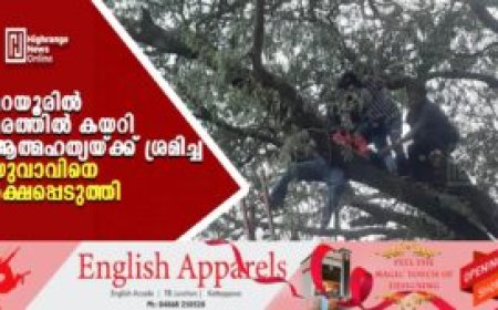 മറയൂരില്‍ മരത്തില്‍ കയറി ആത്മഹത്യയ്ക്ക് ശ്രമിച്ച യുവാവിനെ രക്ഷപ്പെടുത്തി