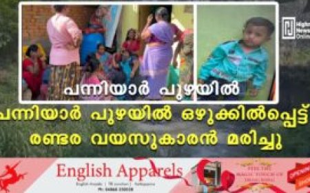 പന്നിയാര്‍ പുഴയില്‍ ഒഴുക്കില്‍പ്പെട്ട് രണ്ടര വയസുകാരന്‍ മരിച്ചു