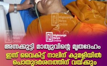 അന്നക്കുട്ടി മാത്യുവിന്റെ മൃതദേഹം ഇന്ന് വൈകിട്ട് നാലിന് കുമളിയില്‍ പൊതുദര്‍ശനത്തിന് വയ്ക്കും