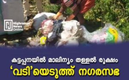 കട്ടപ്പനയില് മാലിന്യം തള്ളല് രൂക്ഷം: 'വടി'യെടുത്ത് നഗരസഭ