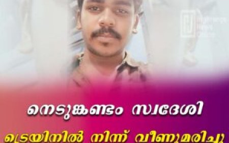 നെടുങ്കണ്ടം സ്വദേശി ട്രെയിനില്‍ നിന്ന് വീണുമരിച്ചു