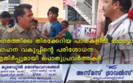 നഗരത്തിലെ തിരക്കേറിയ പാതകളില്‍ മോട്ടോര്‍ വാഹന വകുപ്പിന്റെ പരിശോധന: എതിര്‍പ്പുമായി പൊതുപ്രവര്‍ത്തകര്‍