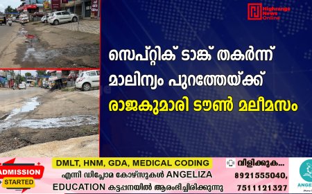 സെപ്റ്റിക് ടാങ്ക് തകര്‍ന്ന് മാലിന്യം പുറത്തേയ്ക്ക്: രാജകുമാരി ടൗണ്‍ മലീമസം