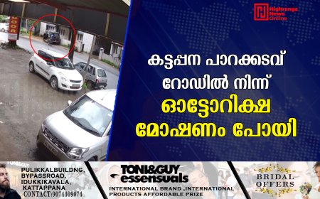 കട്ടപ്പന പാറക്കടവ് റോഡിൽ നിന്ന് ഓട്ടോറിക്ഷ മോഷണം പോയി