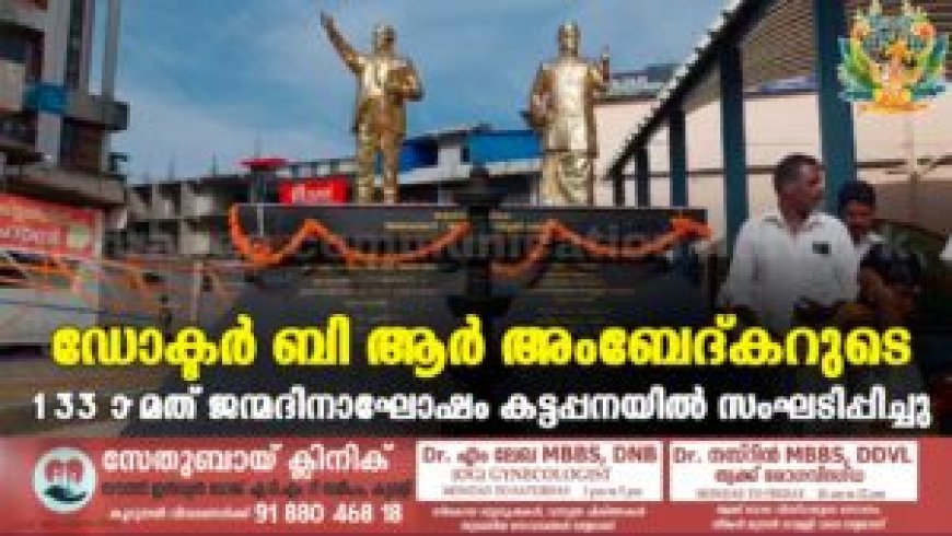 ഡോക്ടർ ബി ആർ അംബേദ്കറുടെ 133 മത് ജന്മദിനാഘോഷം കട്ടപ്പനയിൽ സംഘടിപ്പിച്ചു
