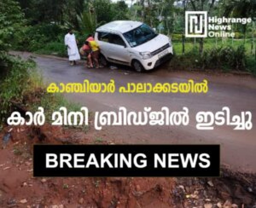 കാഞ്ചിയാര് പാലാക്കടയില് കാര് മിനി ബ്രിഡ്ജില് ഇടിച്ചു