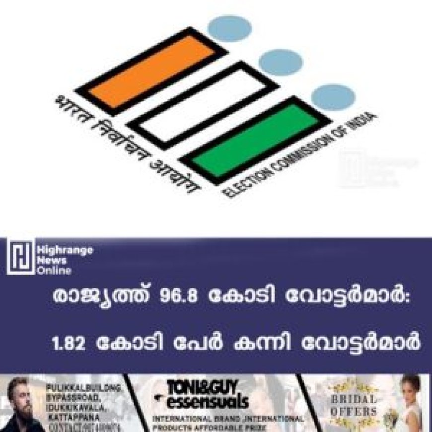 രാജ്യത്ത് 96.8 കോടി വോട്ടര്മാര്: 1.82 കോടി പേര് കന്നി വോട്ടര്മാര്