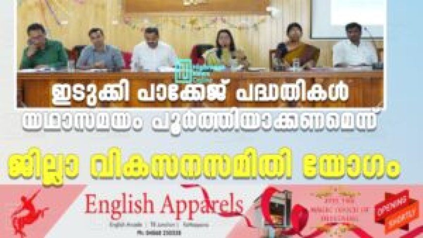 ഇടുക്കി പാക്കേജ് പദ്ധതികള് യഥാസമയം പൂര്ത്തിയാക്കണമെന്ന് ജില്ലാ വികസനസമിതി യോഗം