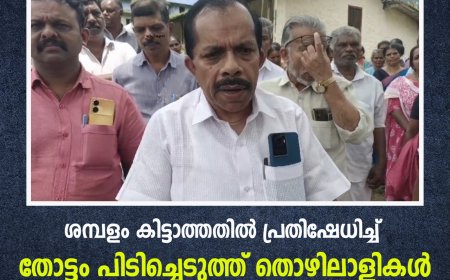 ശമ്പളം കിട്ടാത്തതില്‍ പ്രതിഷേധിച്ച് തോട്ടം പിടിച്ചെടുത്ത് തൊഴിലാളികള്‍