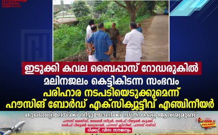 ഇടുക്കി കവല ബൈപ്പാസ് റോഡരുകില്‍ മലിനജലം കെട്ടികിടന്ന സംഭവം:  പരിഹാര നടപടിയെടുക്കുമെന്ന് ഹൗസിങ് ബോര്‍ഡ് എക്‌സിക്യൂട്ടീവ് എഞ്ചിനീയര്‍ 
