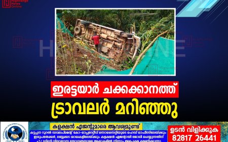 ഇരട്ടയാര്‍ ചക്കക്കാനത്ത് ട്രാവലര്‍ മറിഞ്ഞു