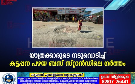  യാത്രക്കാരുടെ നടുവൊടിച്ച് കട്ടപ്പന പഴയ ബസ് സ്റ്റാന്‍ഡിലെ ഗര്‍ത്തം 