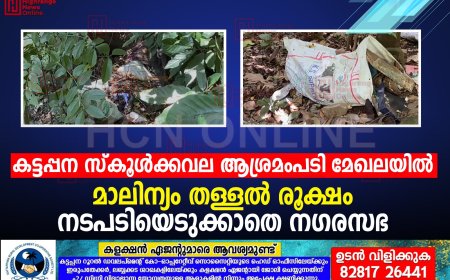 കട്ടപ്പന സ്കൂള്ക്കവല ആശ്രമംപടി മേഖലയില് മാലിന്യം തള്ളല് രൂക്ഷം: നടപടിയെടുക്കാതെ നഗരസഭ