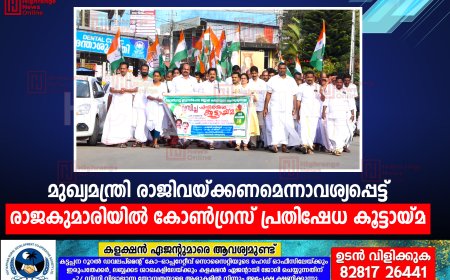 മുഖ്യമന്ത്രി രാജിവയ്ക്കണമെന്നാവശ്യപ്പെട്ട് രാജകുമാരിയില്‍ കോണ്‍ഗ്രസ് പ്രതിഷേധ കൂട്ടായ്മ