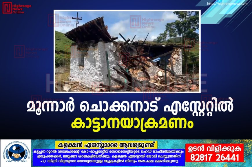 മൂന്നാര്‍  ചൊക്കനാട്  എസ്റ്റേറ്റില്‍  കാട്ടാനയാക്രമണം 