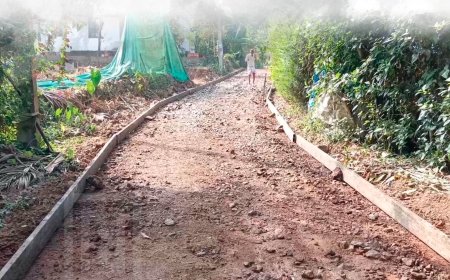  ചേമ്പളം വില്ലേജ്പടി- ആരാച്ചേരിപടി റോഡ് നിര്‍മാണം ആരംഭിച്ചു