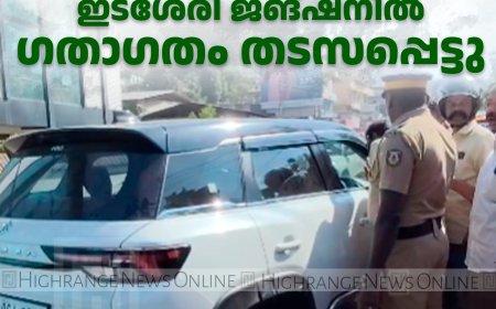 കാര്‍ ഡ്രൈവര്‍ മദ്യലഹരിയില്‍: തെറ്റായ ദിശയില്‍ വാഹനം പാര്‍ക്ക് ചെയ്തതിനെ തുടര്‍ന്ന് ഇടശേരി ജങ്ഷനില്‍ ഗതാഗതം തടസപ്പെട്ടു