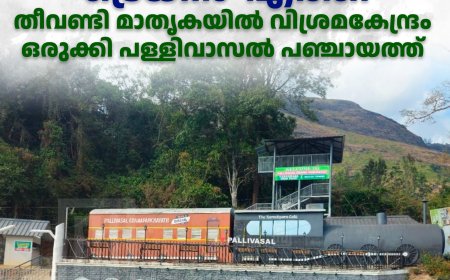 കരടിപ്പാറ വ്യൂ പോയിന്റില്‍ 'ട്രെയിന്‍' എത്തി: തീവണ്ടി മാതൃകയില്‍ വിശ്രമകേന്ദ്രം ഒരുക്കി പള്ളിവാസല്‍ പഞ്ചായത്ത്