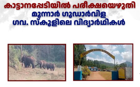 കാട്ടാനപ്പേടിയില്‍ പരീക്ഷയെഴുതി മൂന്നാര്‍ ഗൂഡാര്‍വിള ഗവ. സ്‌കൂളിലെ വിദ്യാര്‍ഥികള്‍ 