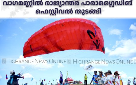 മാനത്ത് വര്‍ണക്കൂടാരം ഒരുക്കി ഗ്ലൈഡര്‍മാര്‍: വാഗമണ്ണില്‍ രാജ്യാന്തര പാരാഗ്ലൈഡിങ് ഫെസ്റ്റിവല്‍ തുടങ്ങി