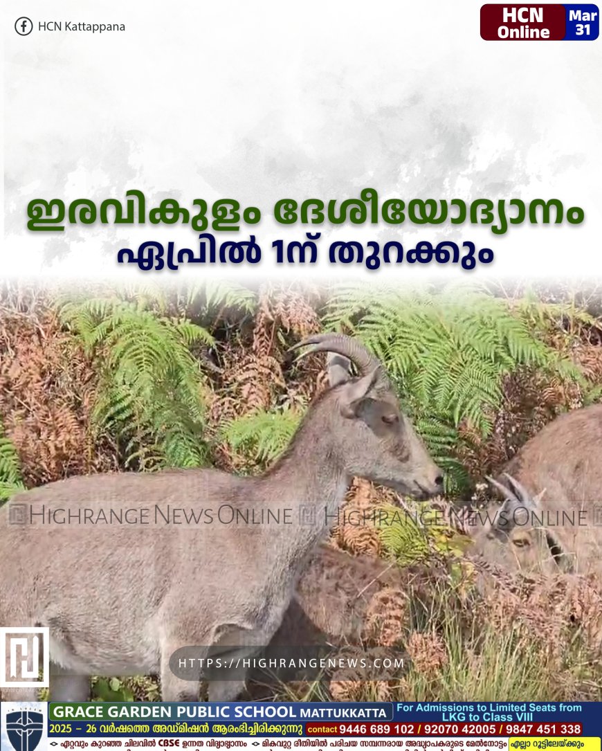 ഇരവികുളം ദേശീയോദ്യാനം ഏപ്രില്‍ 1ന് തുറക്കും
