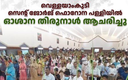 വെള്ളയാംകുടി സെന്റ് ജോര്‍ജ് ഫൊറോന പള്ളിയില്‍ ഓശാന തിരുനാള്‍ ആചരിച്ചു