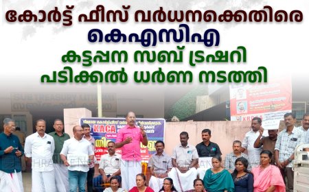 കോര്‍ട്ട് ഫീസ് വര്‍ധനക്കെതിരെ കെഎസിഎ കട്ടപ്പന സബ് ട്രഷറി പടിക്കല്‍ ധര്‍ണ നടത്തി 