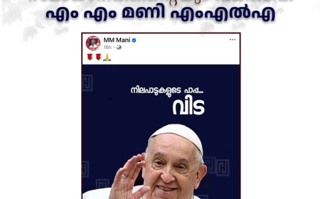 മാര്‍പ്പാപ്പ സ്‌നേഹത്തിന്റെയും സമാധാനത്തിന്റെയും വക്താവ്: എം എം മണി എംഎല്‍എ