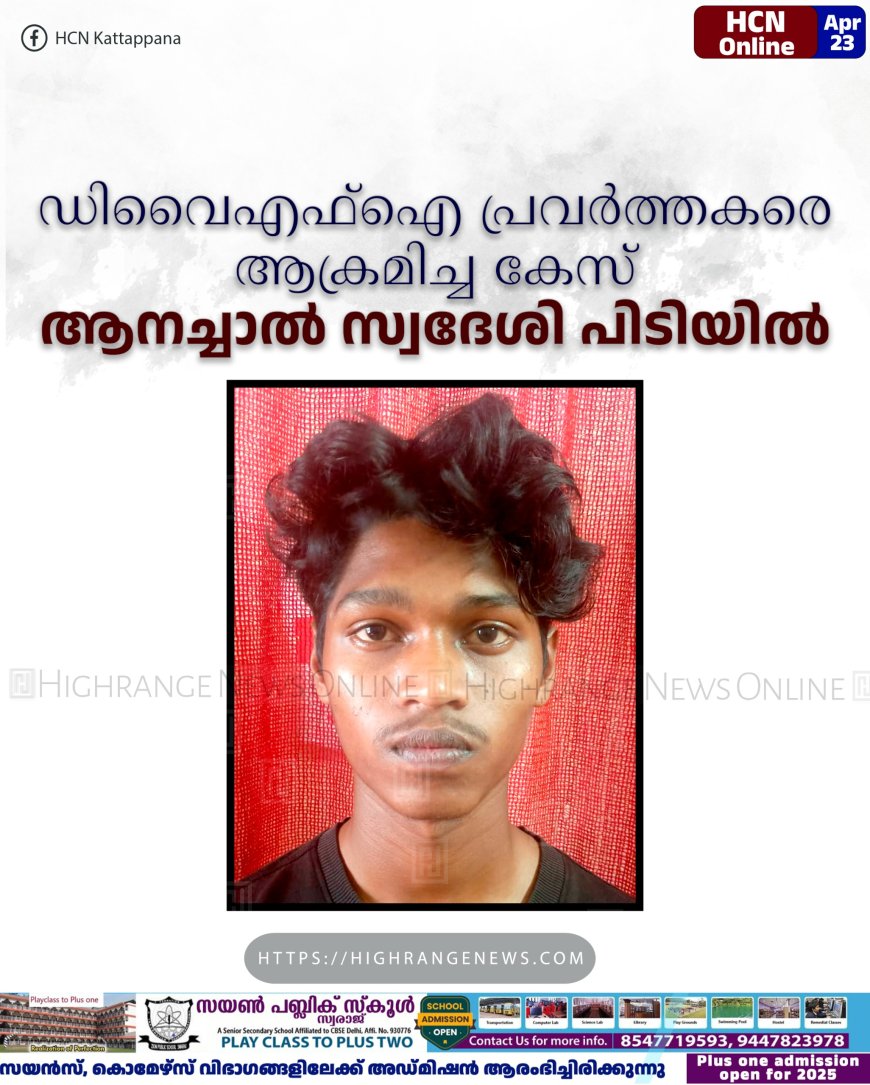 ഡിവൈഎഫ്ഐ പ്രവര്ത്തകരെ ആക്രമിച്ച കേസ്: ആനച്ചാല് സ്വദേശി പിടിയില്