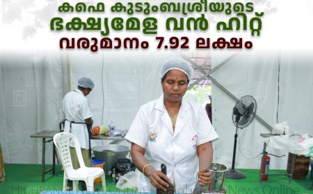 എന്റെ കേരളം പ്രദര്‍ശന വിപണന മേള: കഫെ കുടുംബശ്രീയുടെ ഭക്ഷ്യമേള വന്‍ ഹിറ്റ്: വരുമാനം 7.92 ലക്ഷം
