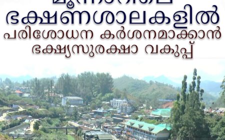 മൂന്നാറിലെ ഭക്ഷണശാലകളില്‍ പരിശോധന കര്‍ശനമാക്കാന്‍ ഭക്ഷ്യസുരക്ഷാ വകുപ്പ്