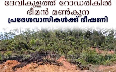 ദേവികുളത്ത് റോഡരികില്‍ ഭീമന്‍ മണ്‍കൂന: പ്രദേശവാസികള്‍ക്ക് ഭീഷണി