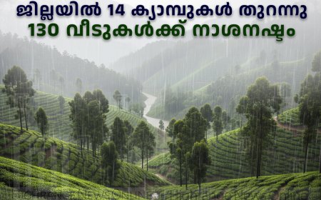 കാലവര്‍ഷം: ജില്ലയില്‍ 14 ക്യാമ്പുകള്‍ തുറന്നു: 130 വീടുകള്‍ക്ക് നാശനഷ്ടം