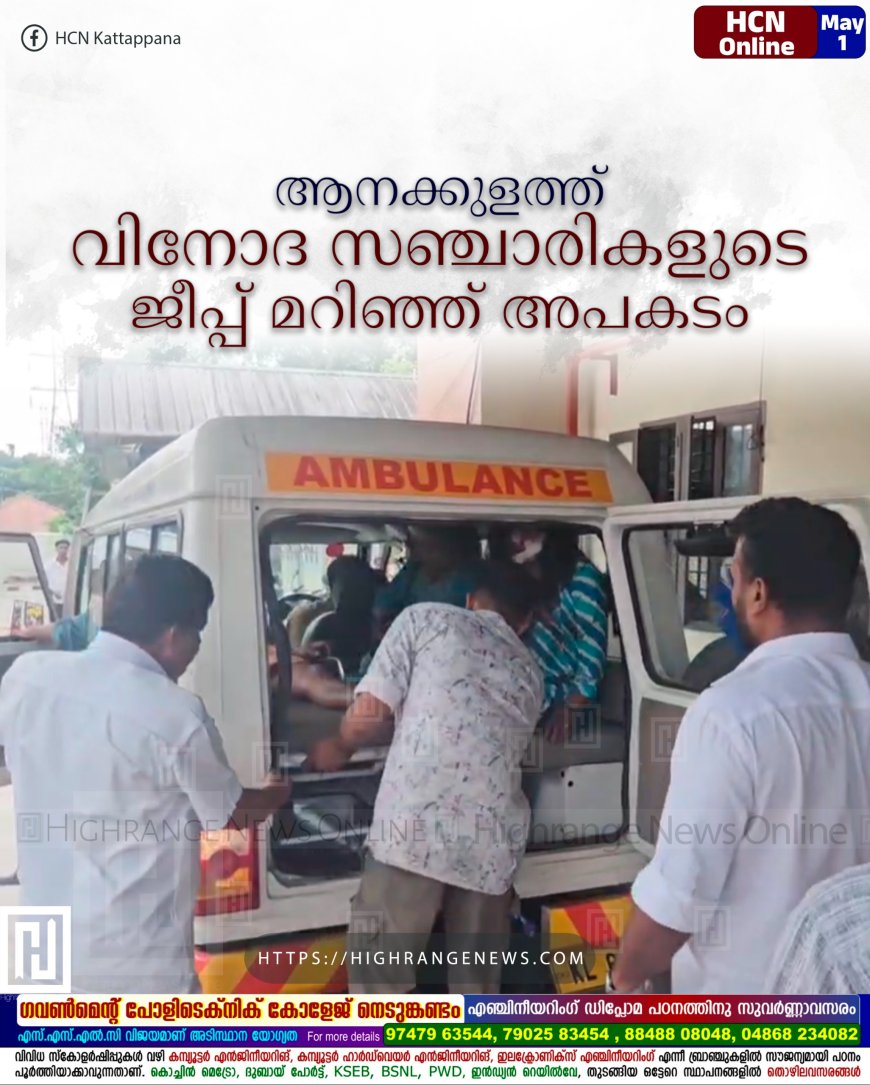 ആനക്കുളത്ത് വിനോദ സഞ്ചാരികളുടെ ജീപ്പ് മറിഞ്ഞ് അപകടം