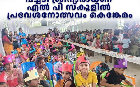 കുരുന്നുകള്ക്ക് രാജകീയ സ്വീകരണം: പച്ചടി ശ്രീനാരായണ എല് പി സ്കൂളില് പ്രവേശനോത്സവം കെങ്കേമം