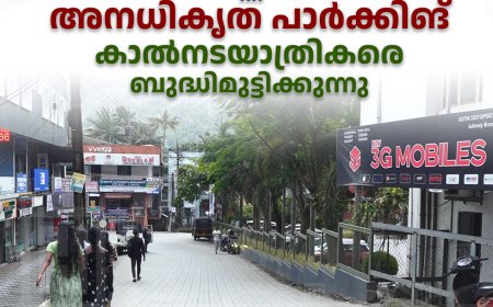 അടിമാലി ബസ് സ്റ്റാന്‍ഡ് റോഡിലെ അനധികൃത പാര്‍ക്കിങ്  കാല്‍നടയാത്രികരെ ബുദ്ധിമുട്ടിക്കുന്നു